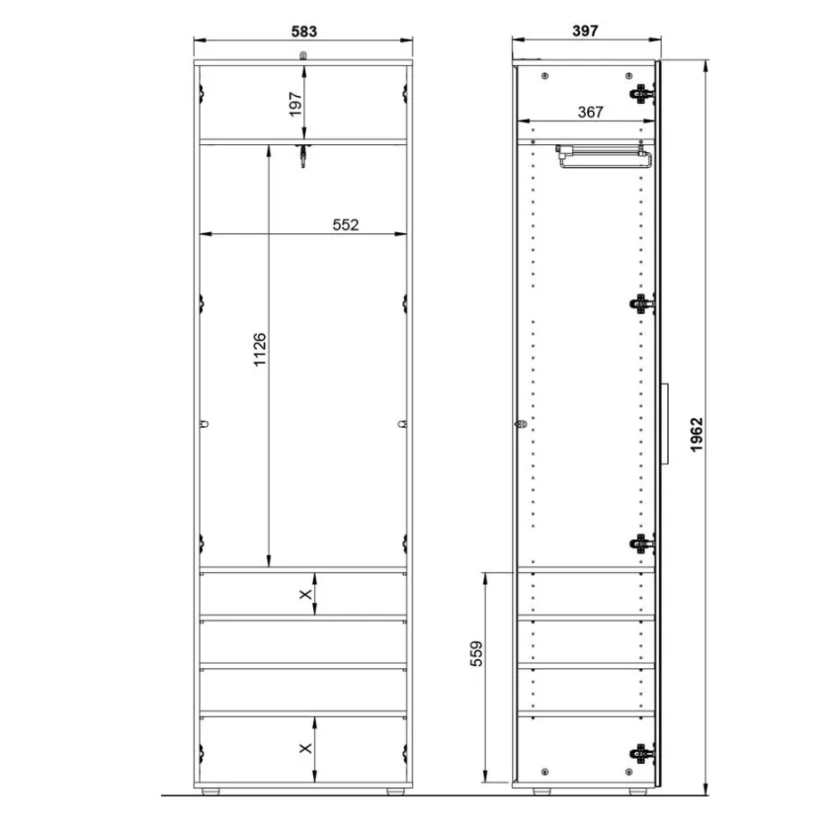 Flurschrank mit Glasfront in Weiß - Kofi^Wohnen New