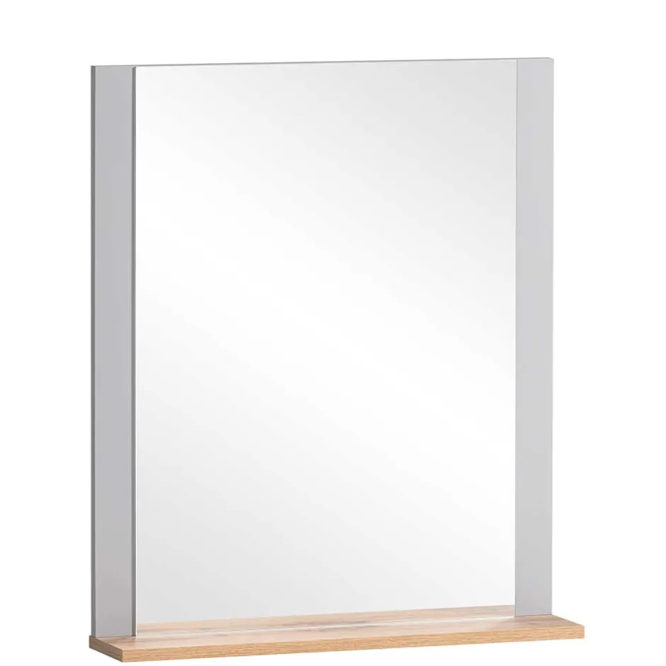 Wohnen Flurspiegel in Platingrau & Eiche - Benja