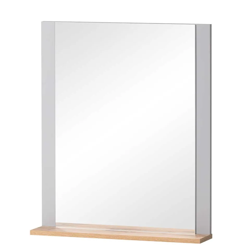 Wohnen Flurspiegel in Platingrau & Eiche - Benja