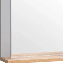 Wohnen Flurspiegel in Platingrau & Eiche - Benja