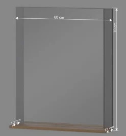 Wohnen Flurspiegel in Platingrau & Eiche - Benja