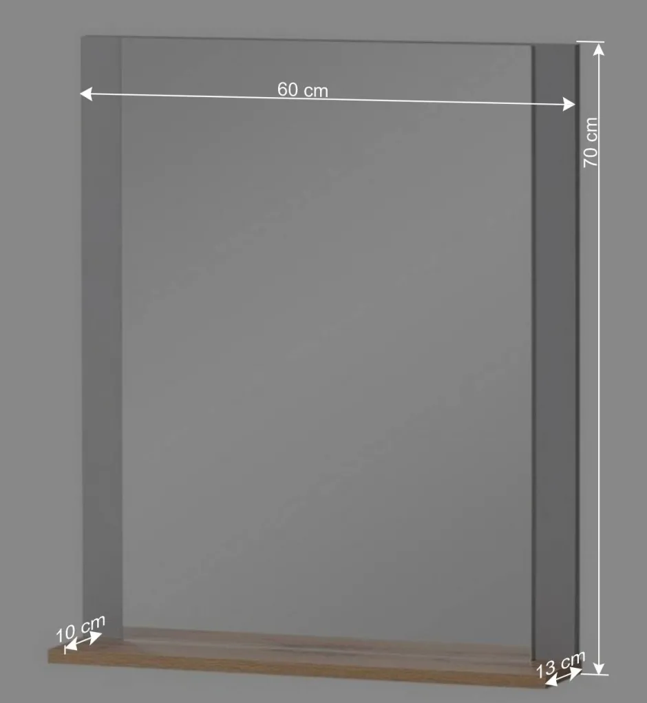 Wohnen Flurspiegel in Platingrau & Eiche - Benja
