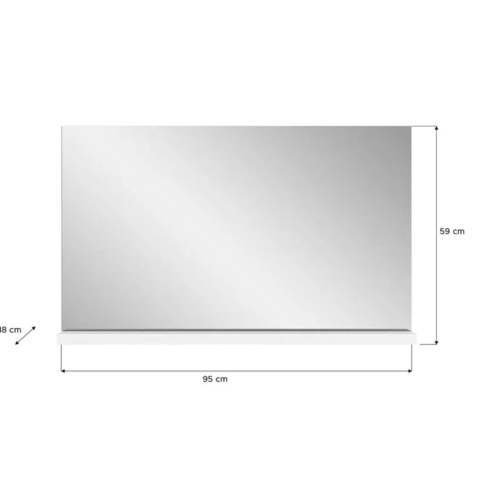 Flurspiegel mit Ablage in Weiß - modernes Design - Dany^Wohnen Online