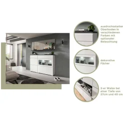 Flurspiegel mit Ablage in Weiß - modernes Design - Dany^Wohnen Online