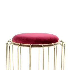Wohnen Formschöner Hocker Tisch in Rot Samt - Loyadica
