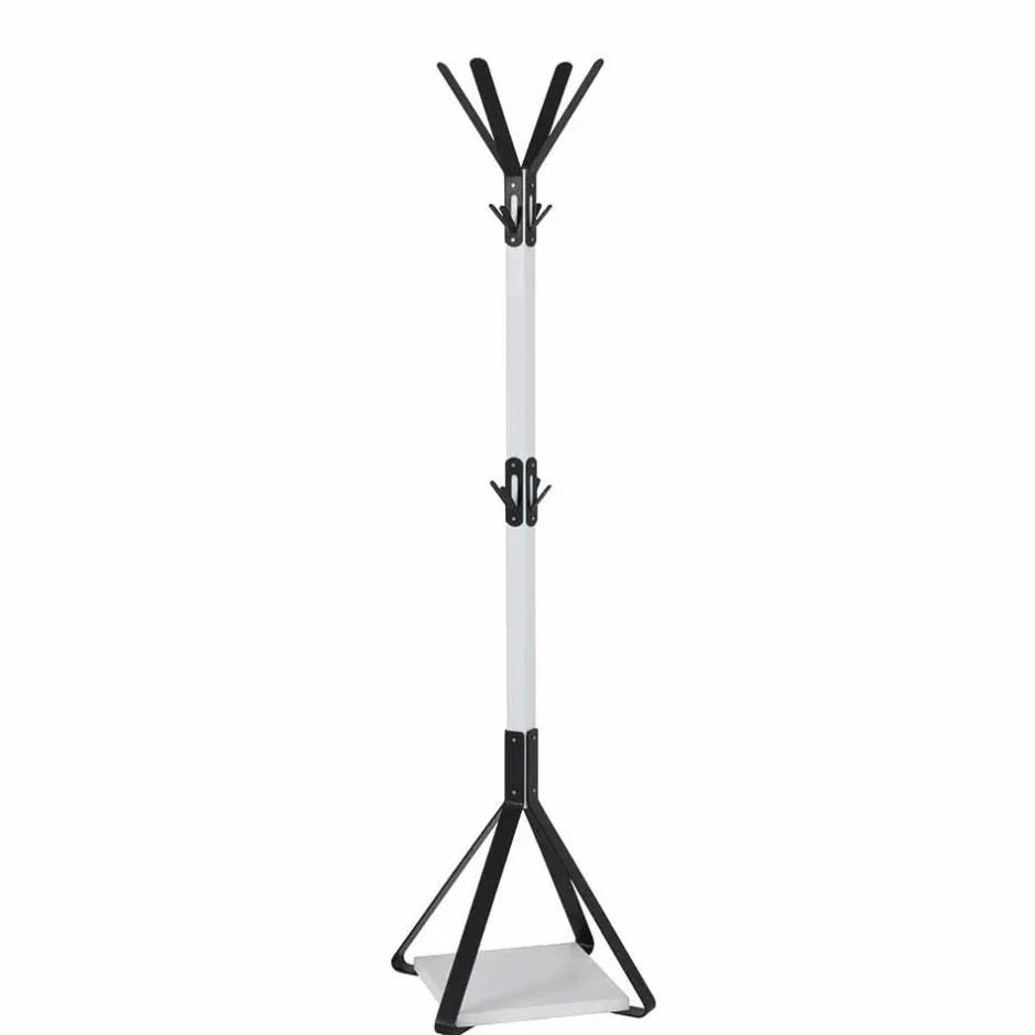 Wohnen Frei stehender Garderobenständer in Schwarz Weiß Iliandro 178cm hoch