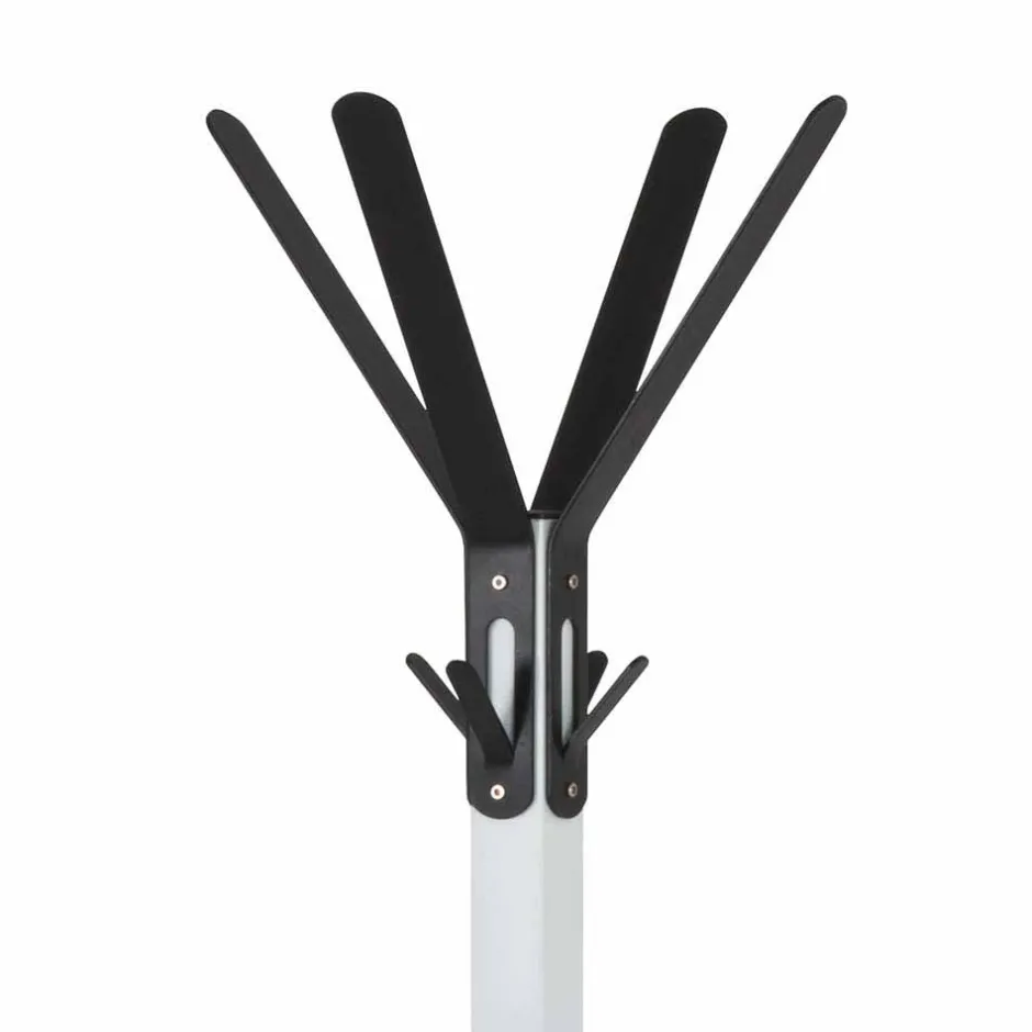 Wohnen Frei stehender Garderobenständer in Schwarz Weiß Iliandro 178cm hoch