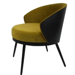 Frei stellbarer Velours Sessel in Gold Gelb - Durense^Wohnen Sale