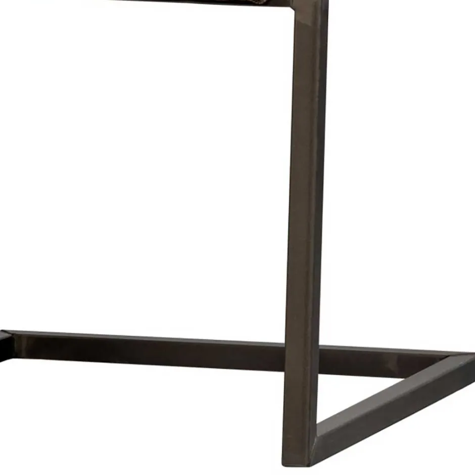 Freischwinger Armlehnenstuhl in Braun meliert - Sicilia (2er Set)^Wohnen New