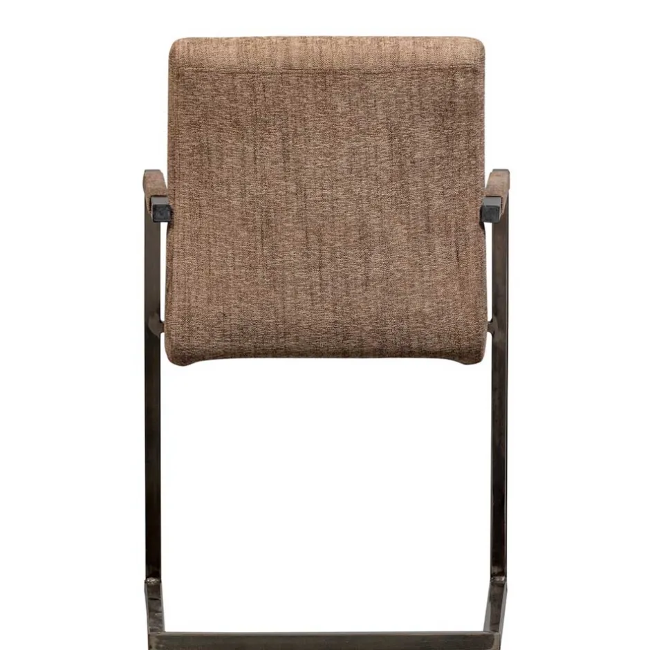 Freischwinger Armlehnenstuhl in Braun meliert - Sicilia (2er Set)^Wohnen New