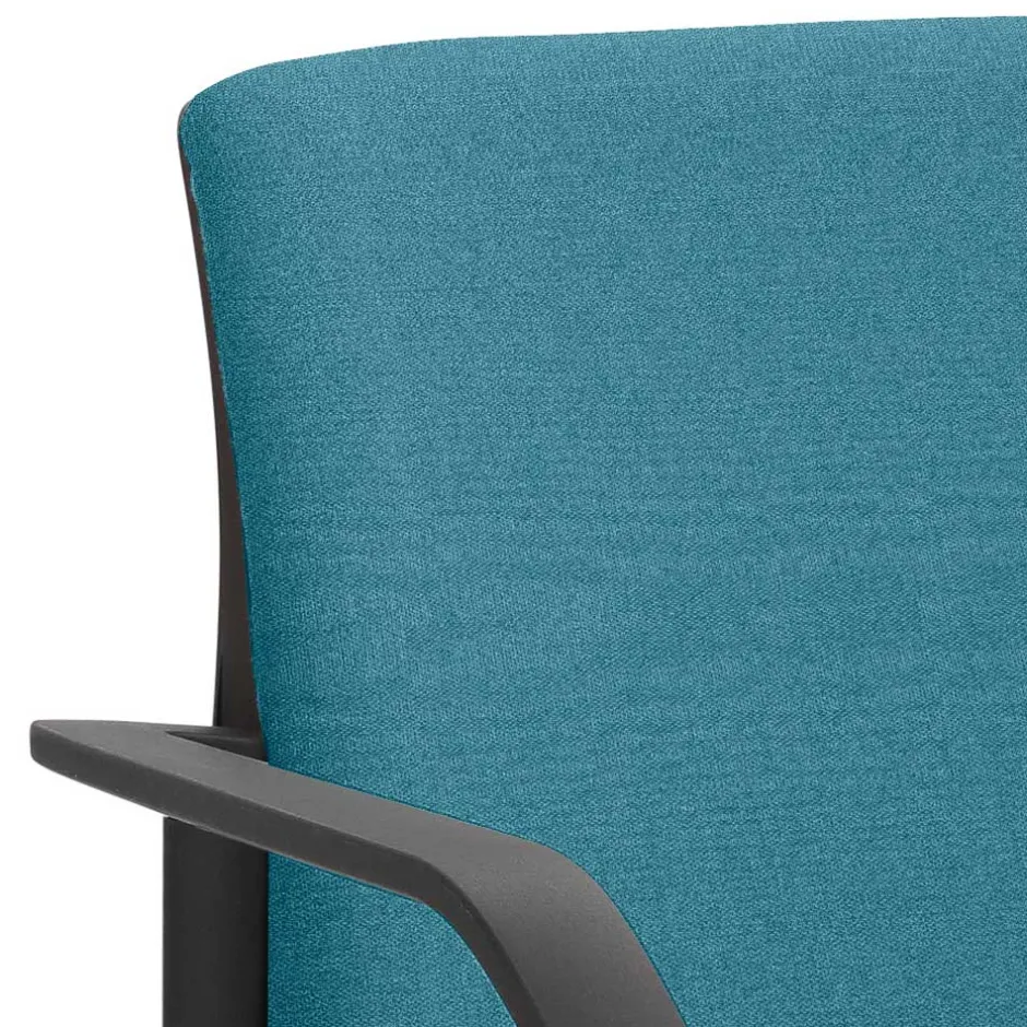 Freischwinger Stapelstuhl in Türkis Stoff - Alino^Wohnen