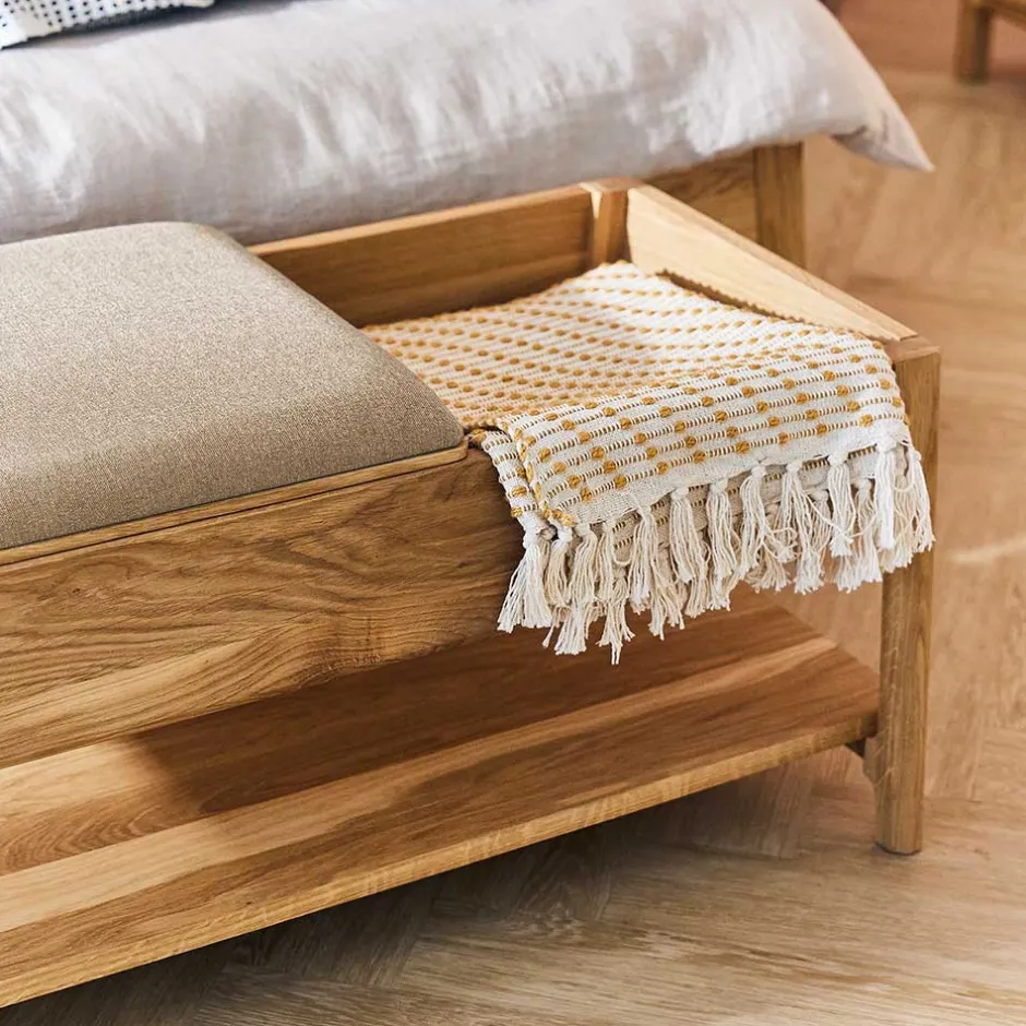 Wohnen Funktionelle Schlafzimmerbank aus Wildeiche - Laida