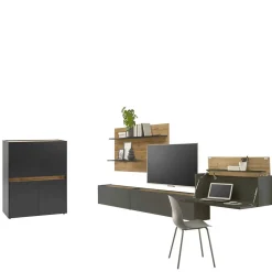 Wohnen Funktionelle Wohnwand Möbel - Ahilav (fünfteilig)