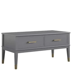 Wohnen Funktioneller Couchtisch in Grau & Gold - Obbo