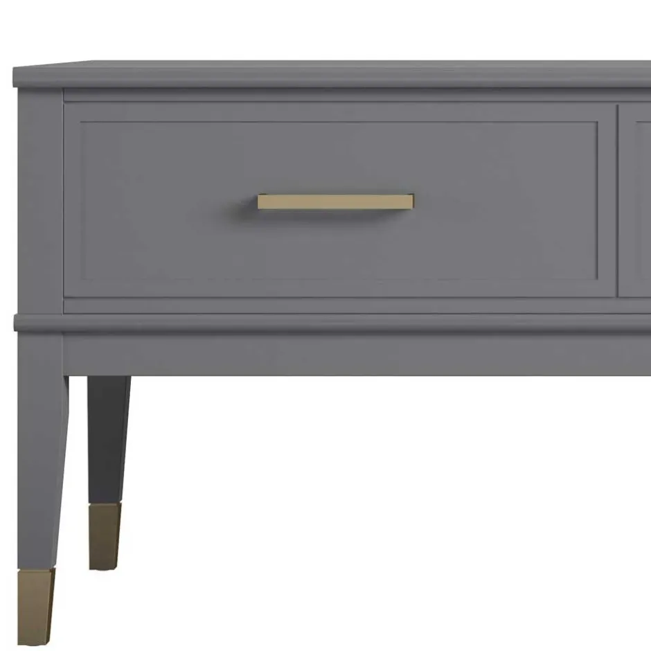 Wohnen Funktioneller Couchtisch in Grau & Gold - Obbo