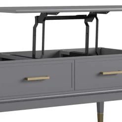 Wohnen Funktioneller Couchtisch in Grau & Gold - Obbo