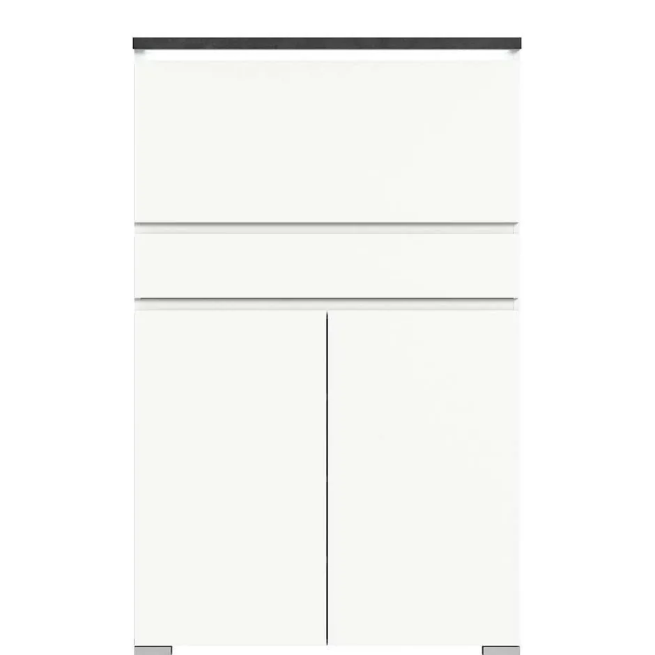 Wohnen Funktioneller Schuhschrank mit zwei Türen & Klappe - Suad