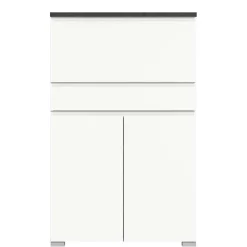 Wohnen Funktioneller Schuhschrank mit zwei Türen & Klappe - Suad