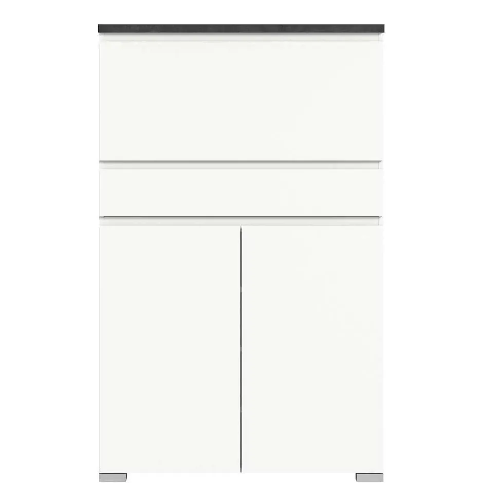 Wohnen Funktioneller Schuhschrank mit zwei Türen & Klappe - Suad