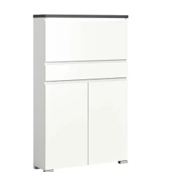 Wohnen Funktioneller Schuhschrank mit zwei Türen & Klappe - Suad