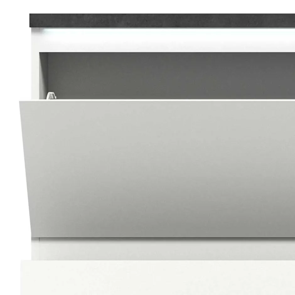 Wohnen Funktioneller Schuhschrank mit zwei Türen & Klappe - Suad