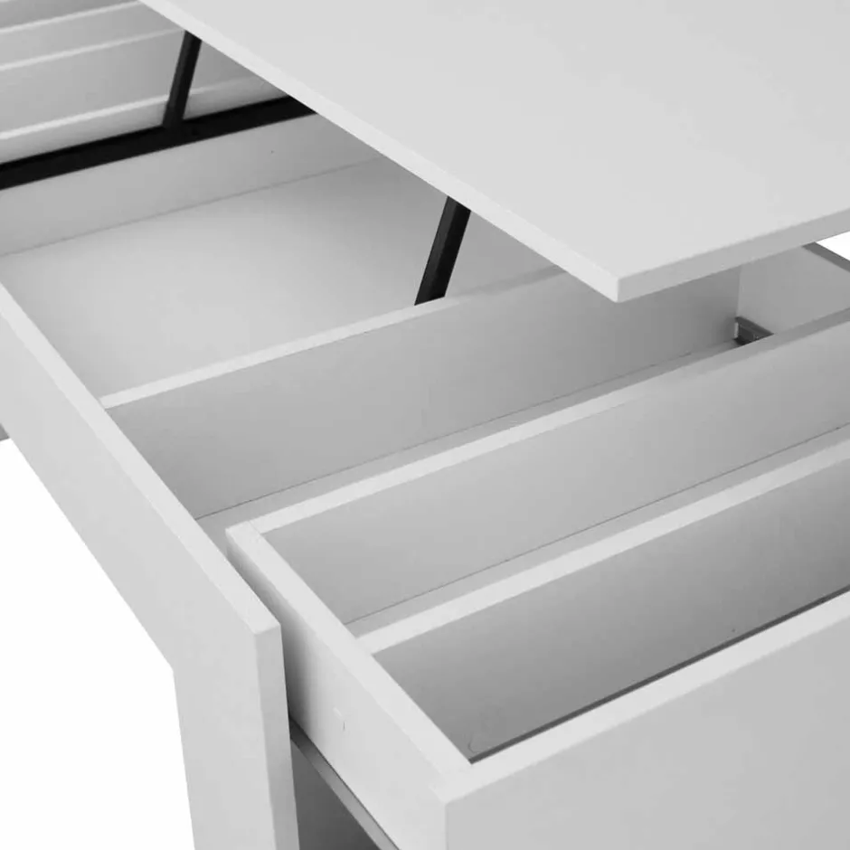 Wohnen Funktioneller Sofatisch Lotta in Weiß 110x60cm