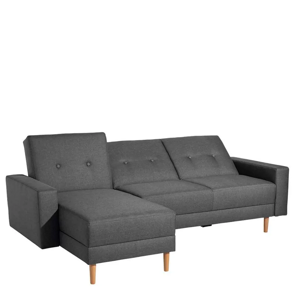 Wohnen Funktionelles Ecksofa in Dunkelgrau - Kalastania (zweiteilig)