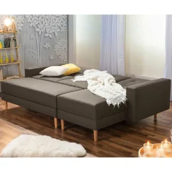Funktionsecksofa in Braun mit Erle - Iljona (zweiteilig)^Wohnen Outlet