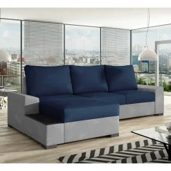 Funktionssofa in Dunkelblau und Hellgrau - Uminga^Wohnen Discount