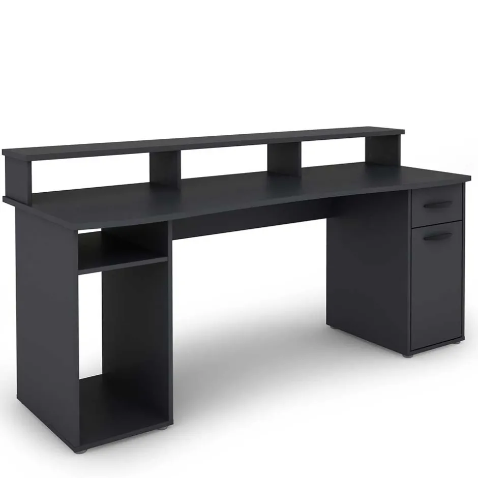 Wohnen Gaming Computer Schreibtisch in Anthrazit - Nikolan