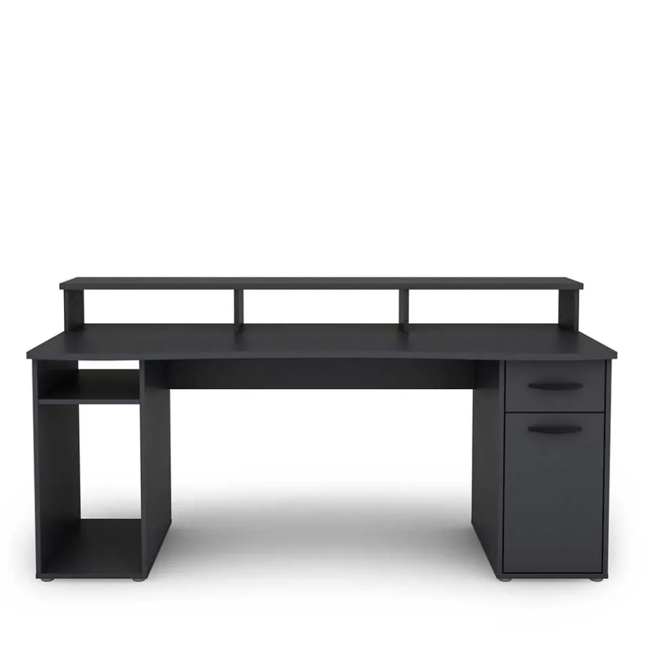 Wohnen Gaming Computer Schreibtisch in Anthrazit - Nikolan