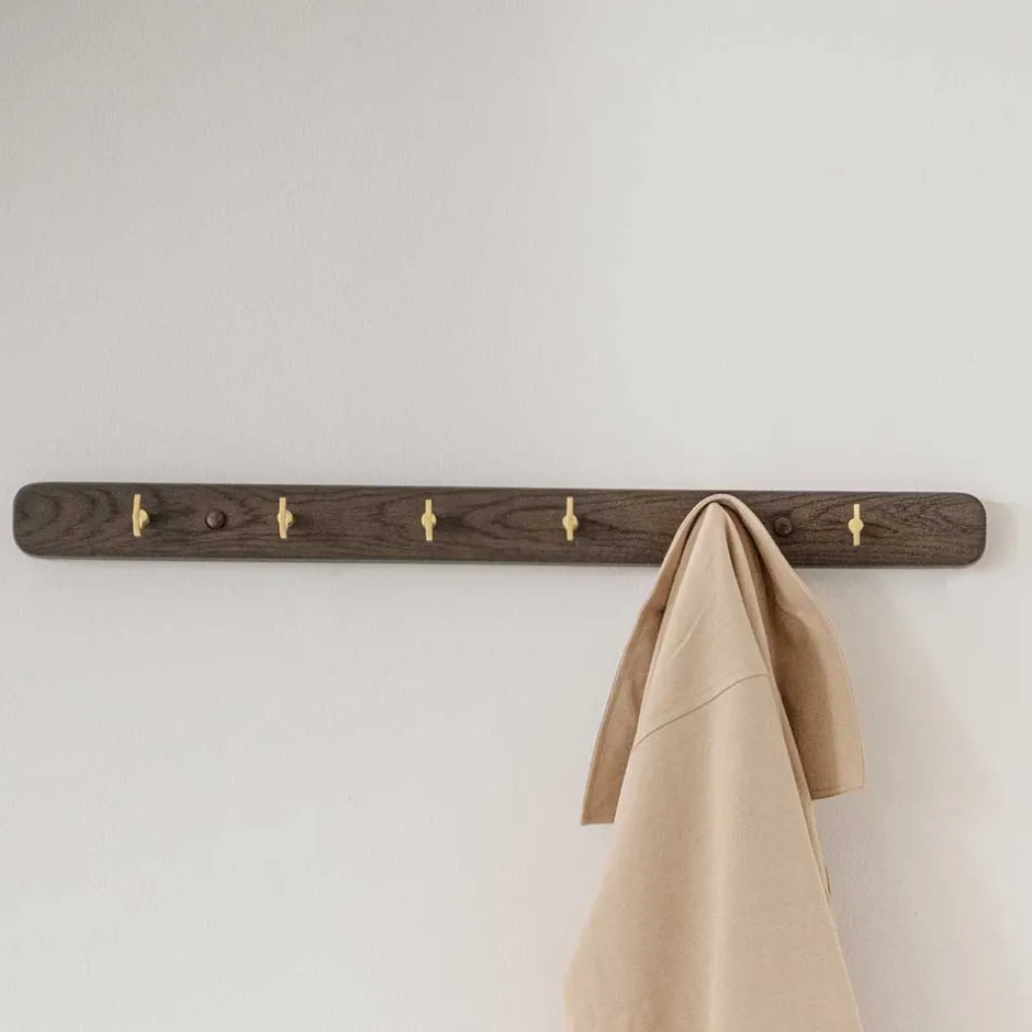 Wohnen Garderobe Hakenleiste in Eiche Dunkelbraun - Cora