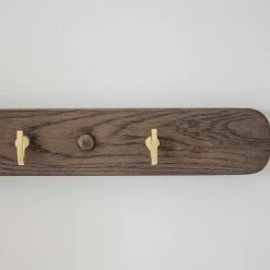 Wohnen Garderobe Hakenleiste in Eiche Dunkelbraun - Cora