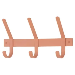 Wohnen Garderobe mit drei Doppelhaken in Terracotta - Sabine