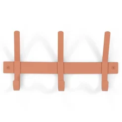 Wohnen Garderobe mit drei Doppelhaken in Terracotta - Sabine
