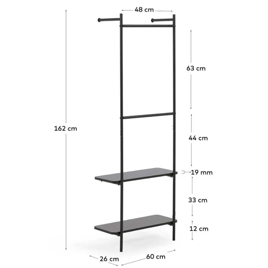 Wohnen Garderobe mit Schuhablage für die Wandmontage - Lakrym