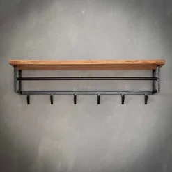 Wohnen Garderobe zum Aufhängen aus Metall Schwarz - Porongo