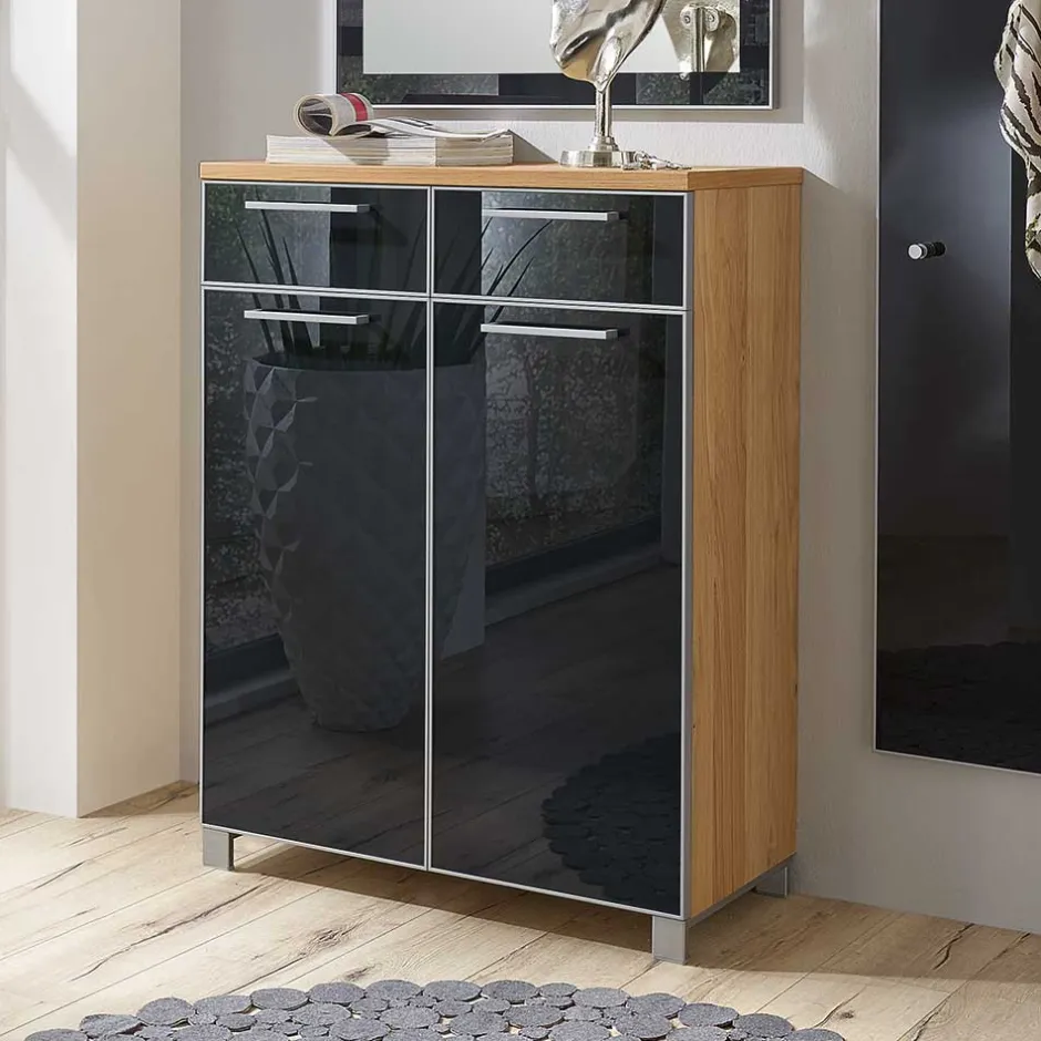 Garderoben Schuhschrank Lalaika in Anthrazit Glas beschichtet^Wohnen Online