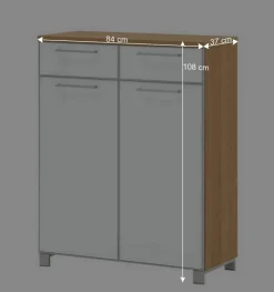 Garderoben Schuhschrank Wynoca in Weiß Glas beschichtet^Wohnen