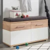 Garderoben Sitzbank Vicanossa in Weiß Eiche^Wohnen Discount