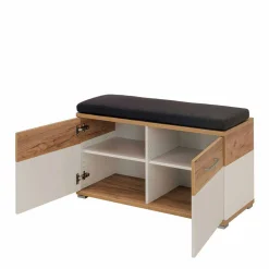 Garderoben Sitzbank Vicanossa in Weiß Eiche^Wohnen Discount