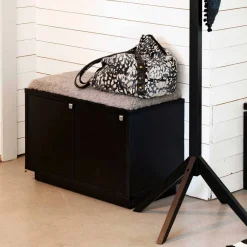 Wohnen Garderobenbank Geskan in Schwarz