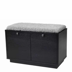 Wohnen Garderobenbank Geskan in Schwarz