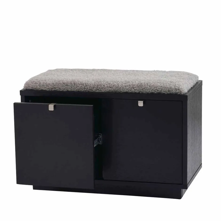 Wohnen Garderobenbank Geskan in Schwarz