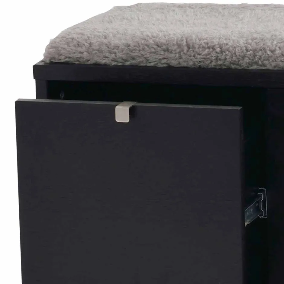 Wohnen Garderobenbank Geskan in Schwarz