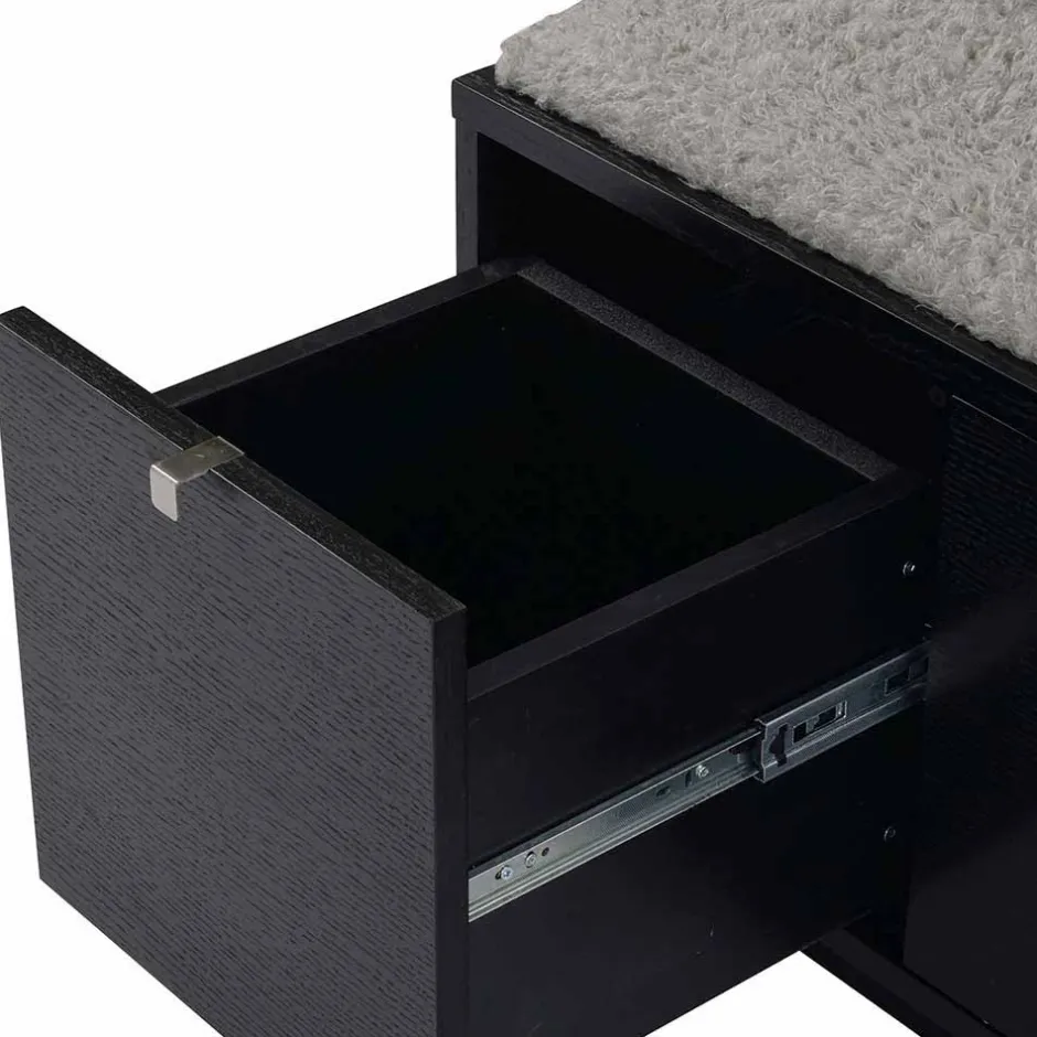 Wohnen Garderobenbank Geskan in Schwarz