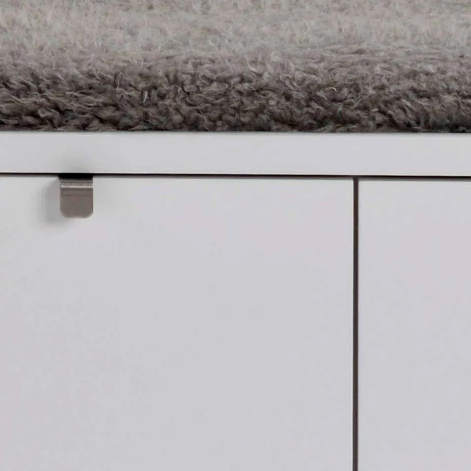 Wohnen Garderobenbank Gorfu in Weiß Grau