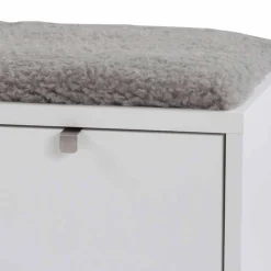 Wohnen Garderobenbank Gorfu in Weiß Grau