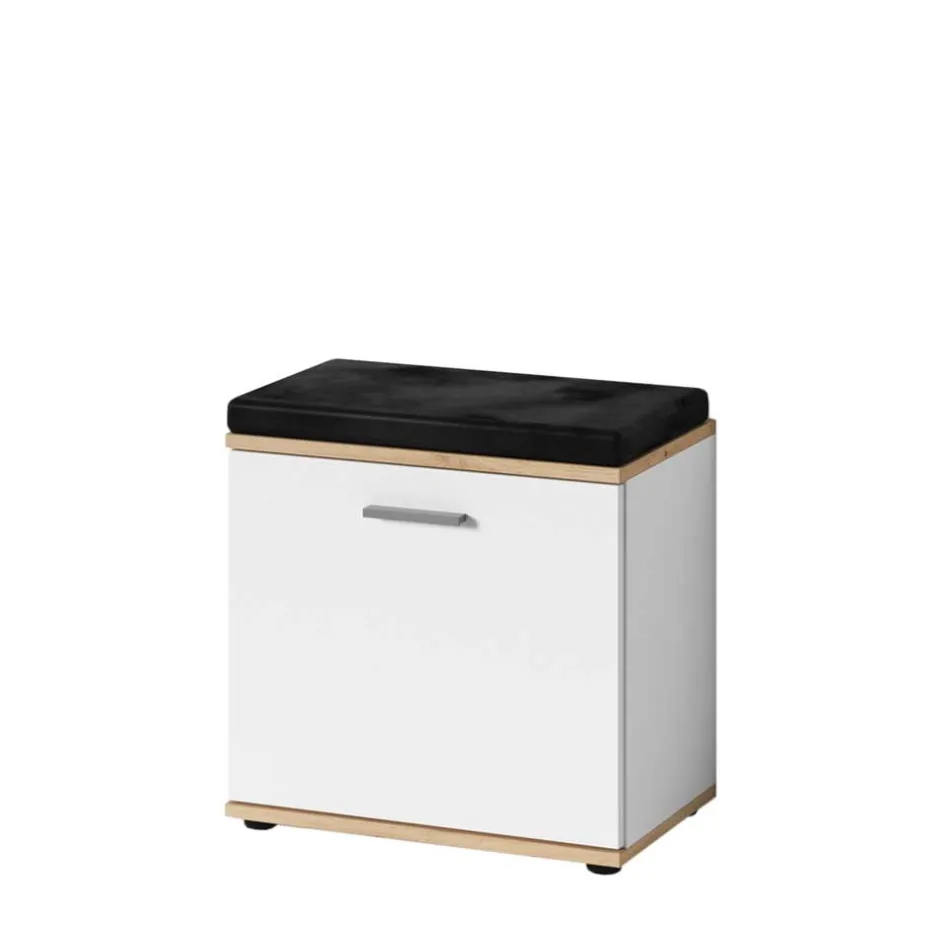 Garderobenbank in Weiß mit Wildeiche Dekor - Yumagno^Wohnen Hot