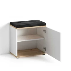 Garderobenbank in Weiß mit Wildeiche Dekor - Yumagno^Wohnen Hot